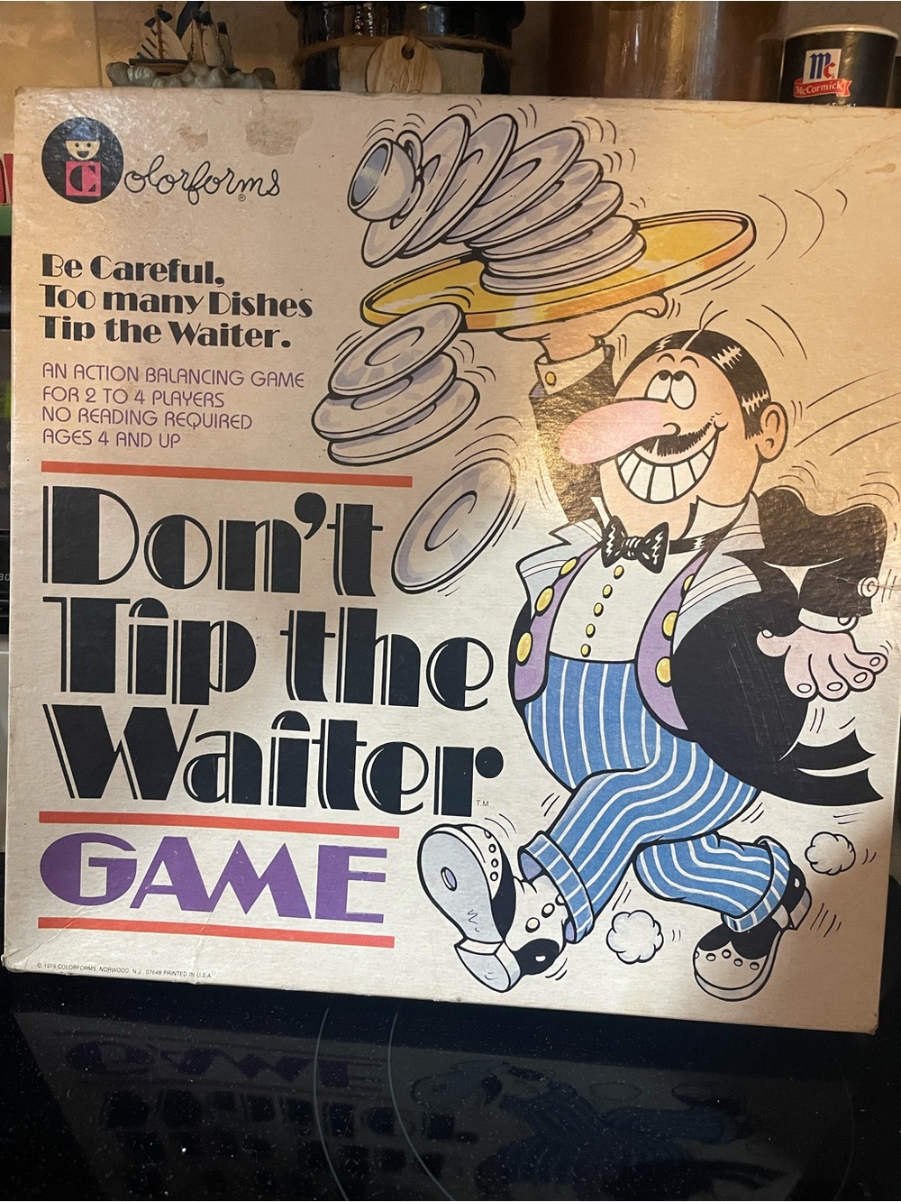 Colorforms Don't Tip the Waiter Balancing Game 1979 2-4 Players vintage Complete